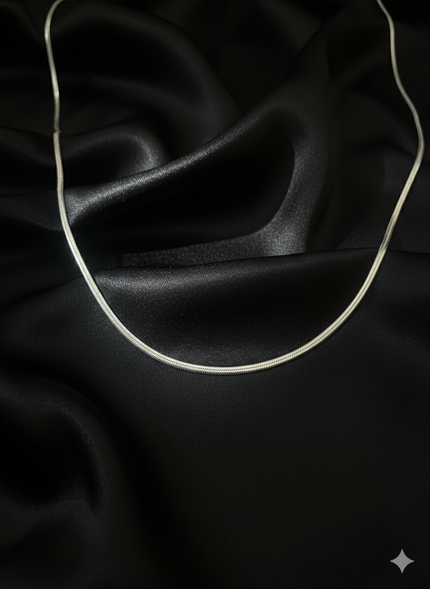 Men's Sterling Silver Herringbone Chain Necklace