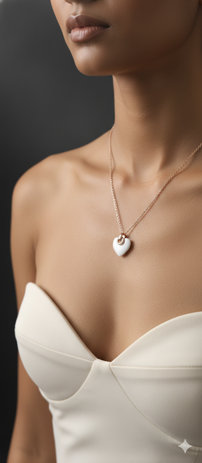 Heart Loop Pendant Necklace in Gold Finish
