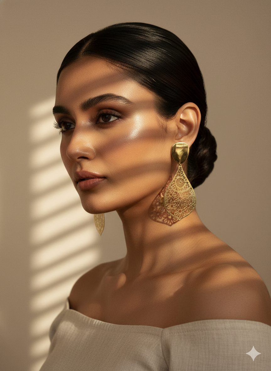 Golden Filigree Dangler Earrings