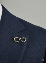 Gold Plated Glasses Shaped Brooch