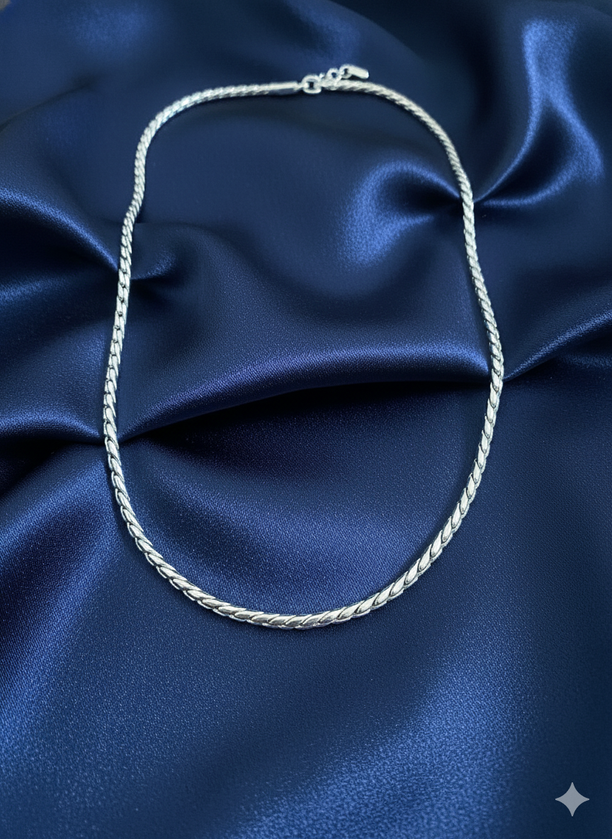 Elegant Silver Rope Chain Necklace for Men