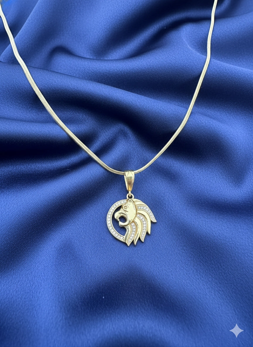 Men's Gold Lion Head Pendant Necklace – Aura Bling Jewels