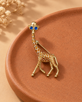 Blue Shade Safari Brooch in Gold Tone - Product View