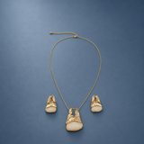 Soft Stone Necklace Set in Metal - Product View