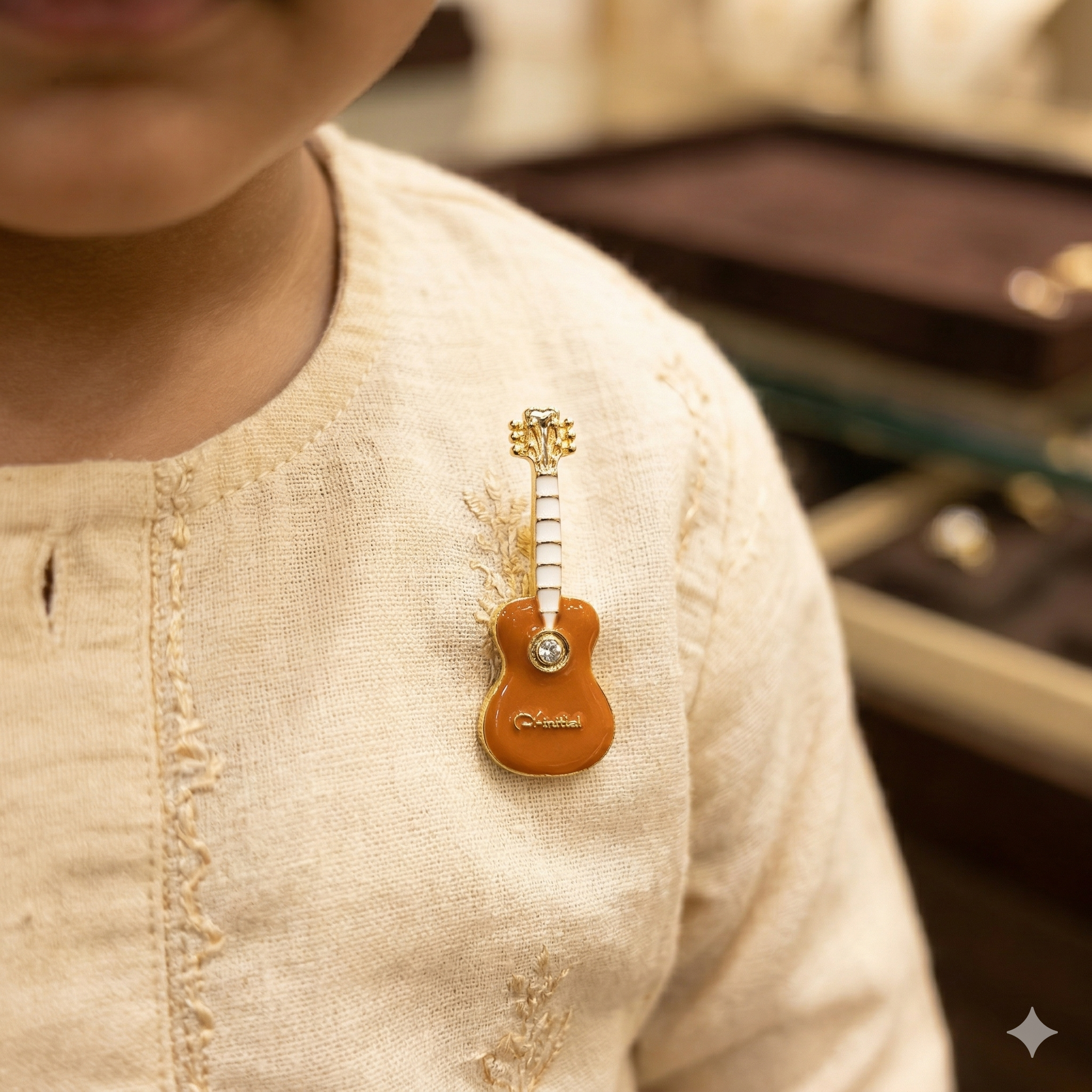 Mini Guitar Brooch