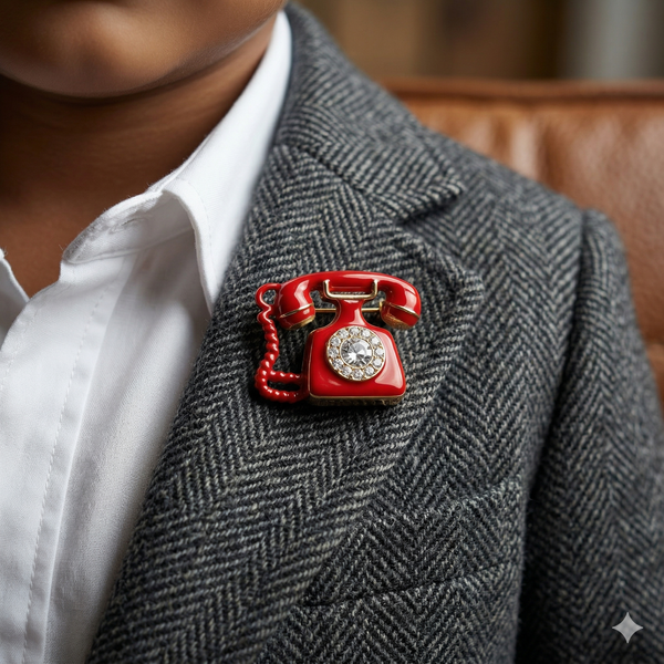 Retro Phone Brooch