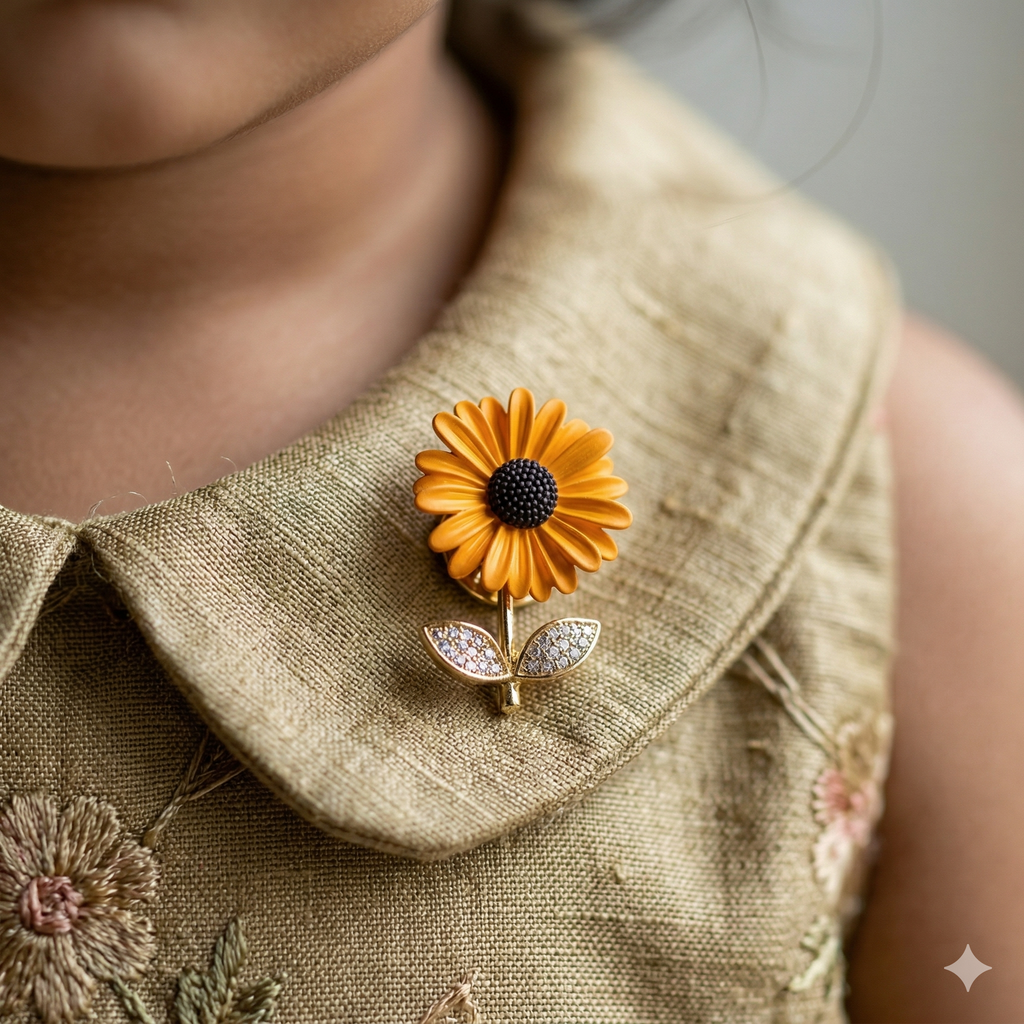 Sunny Bloom Flower Kids Brooch