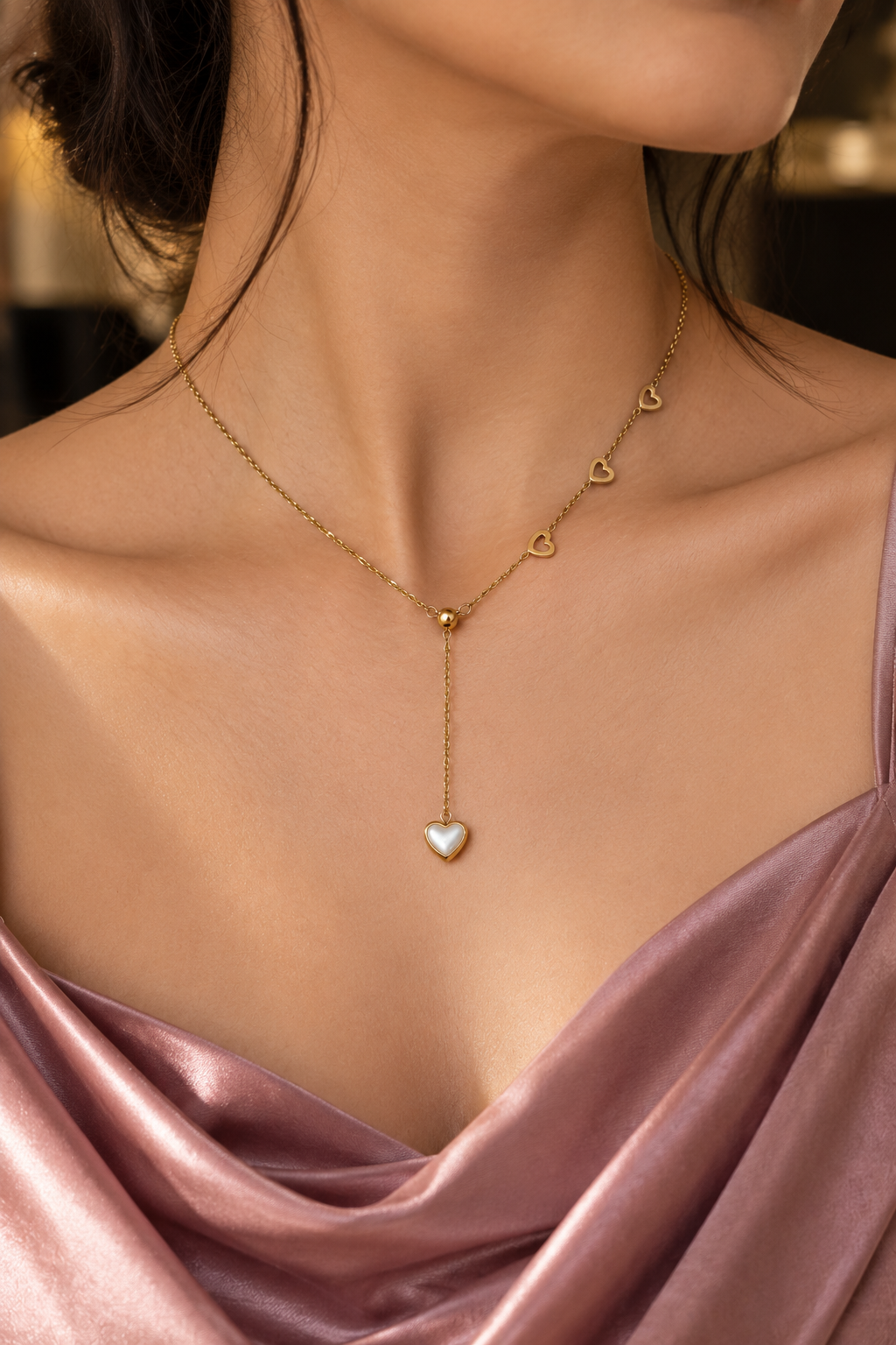 Pearlheart Lariat Necklace