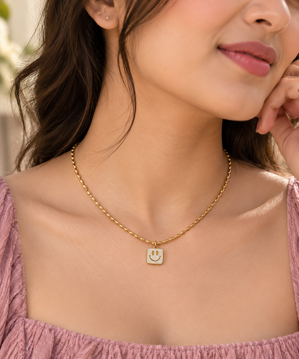 Smiley Slate Necklace
