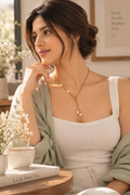 Golden Knotfall Necklace