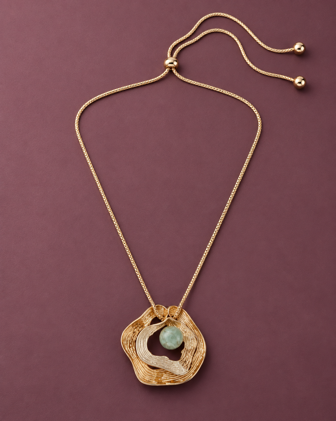 Ripple Stone Necklace in Metal
