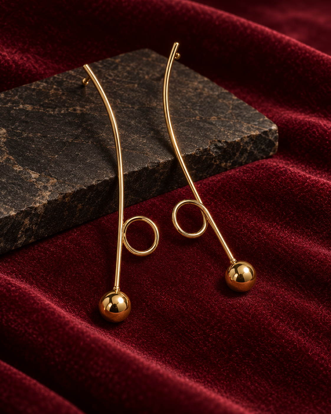Golden Balance Earrings in Gold Tone