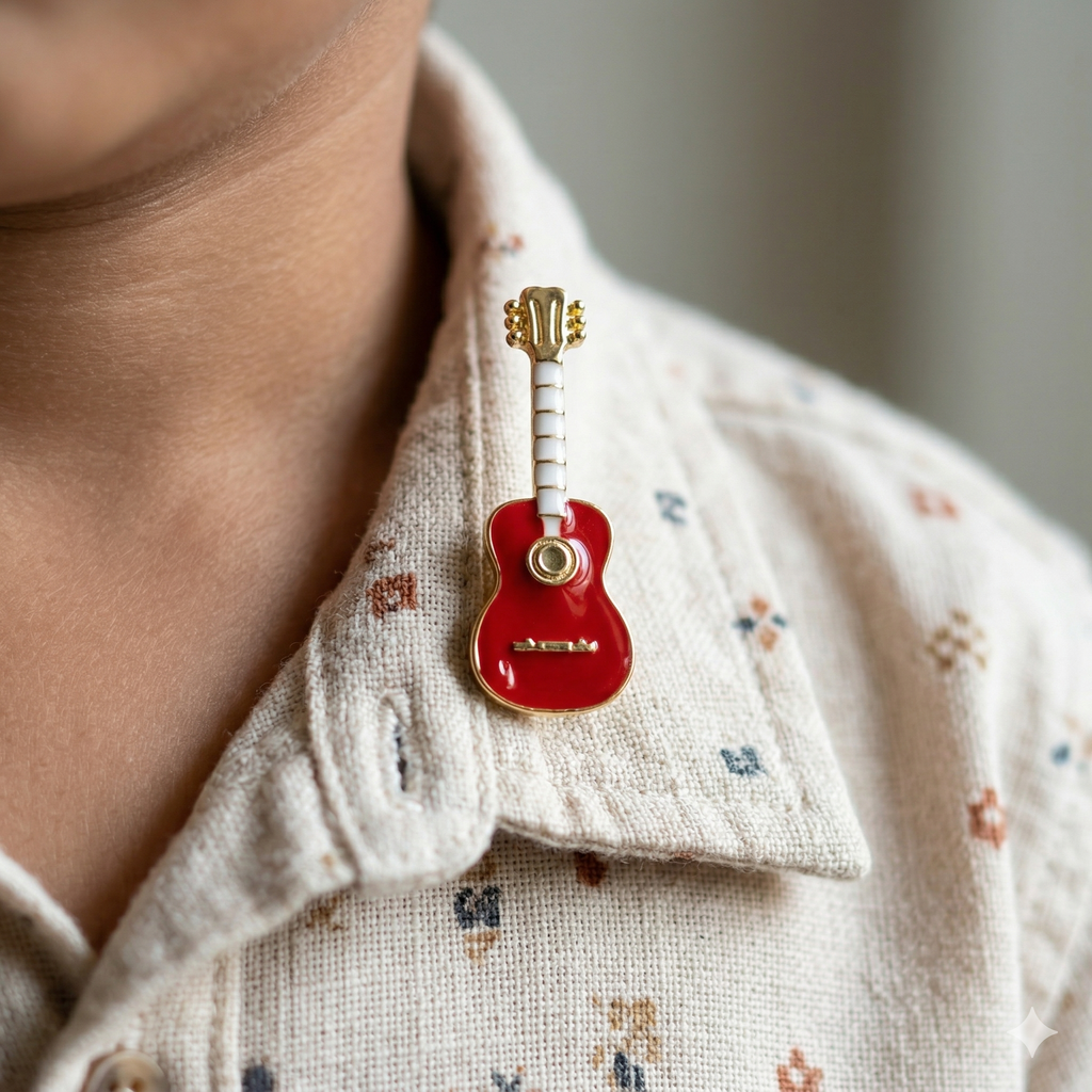 Red Guitar Brooch