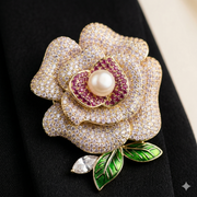 The Regal Floral Pearl Pendant Brooch