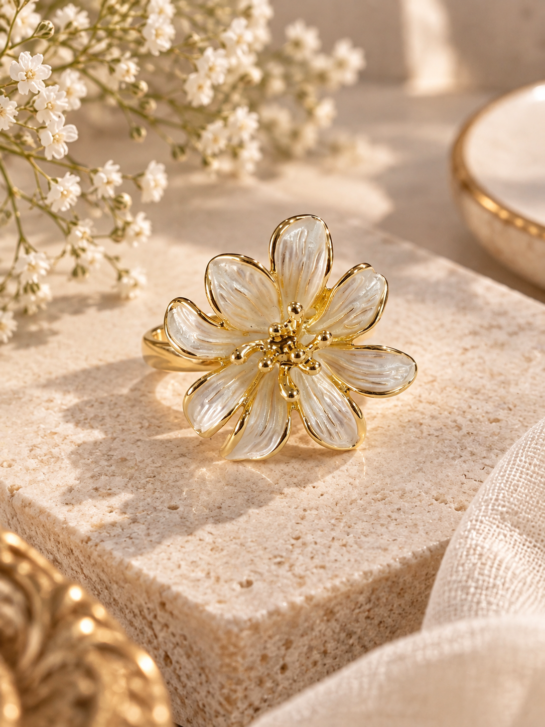 Ivory Orchid Ring