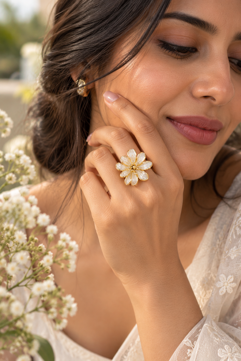 Ivory Orchid Ring