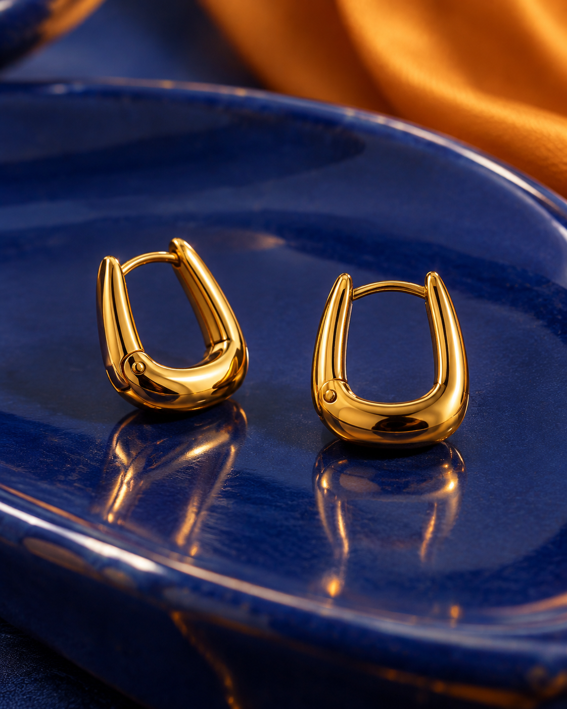 Everyday Stirrup Earrings in Gold Tone