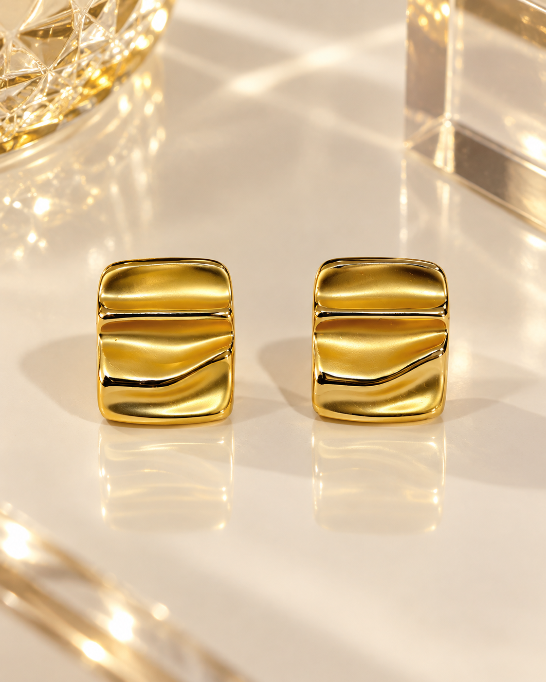 Ripple Square Studs