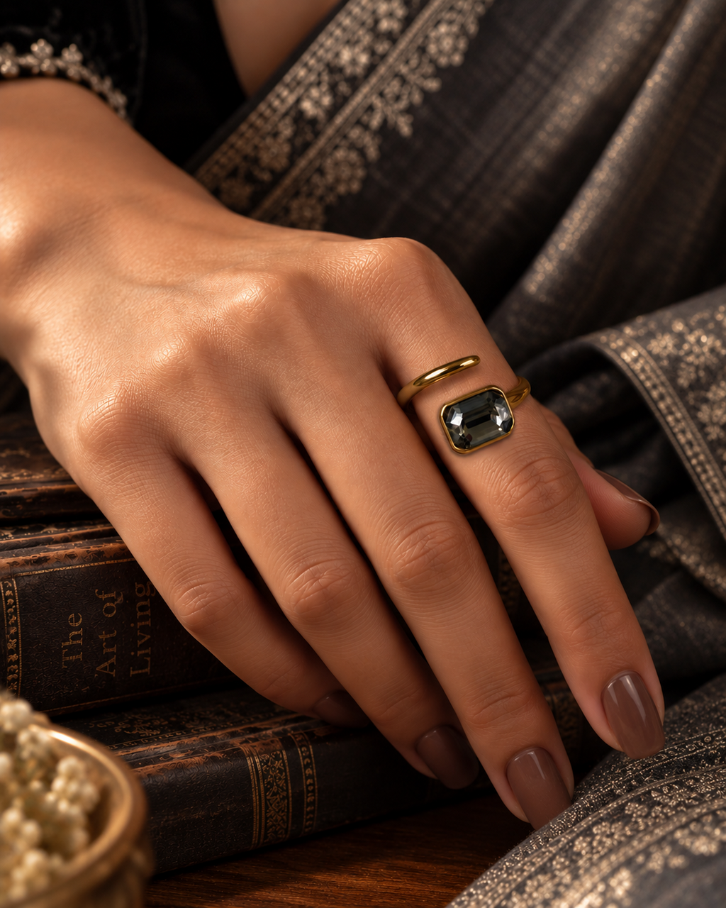 Jet Stone Ring