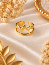 Bold Trace Ring in Gold Tone