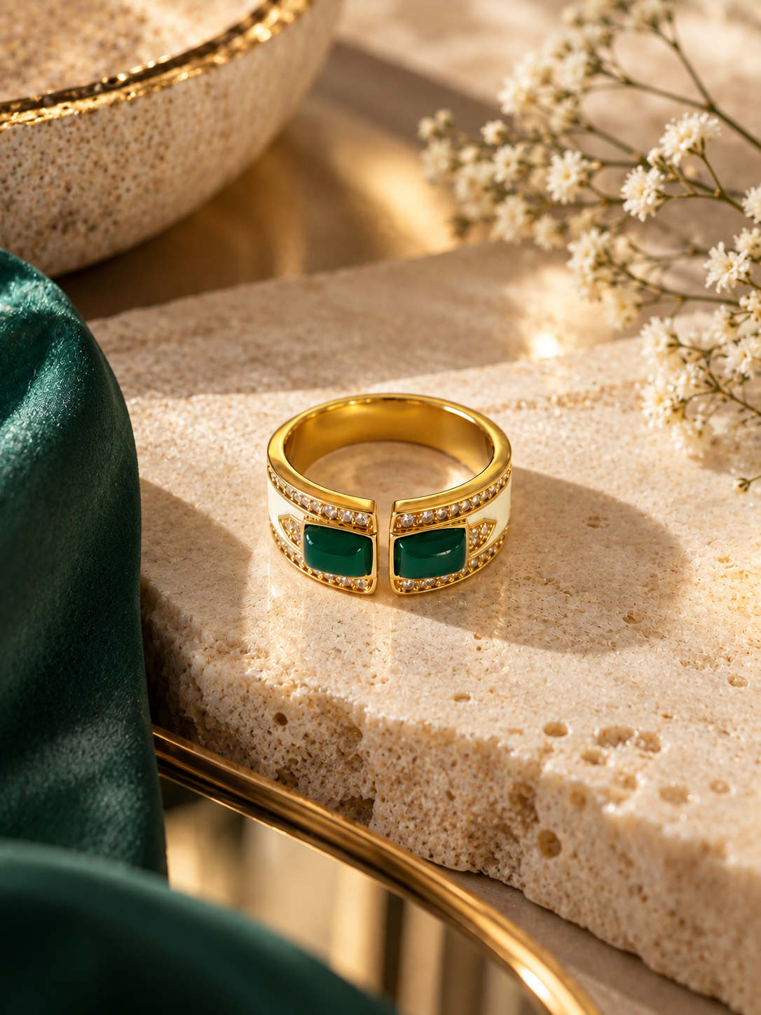 Green Gemline Ring
