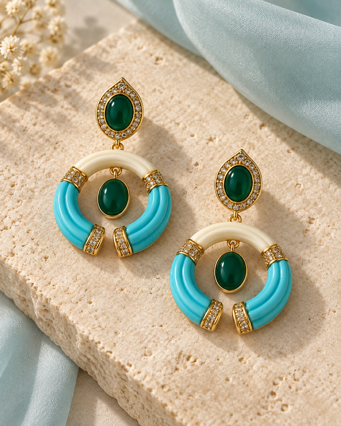 Aqua Emerald Earrings