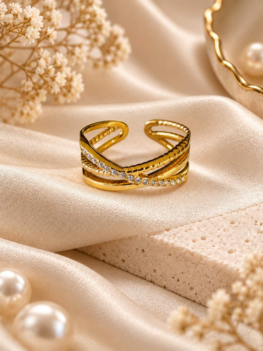 Glitter Cross Ring