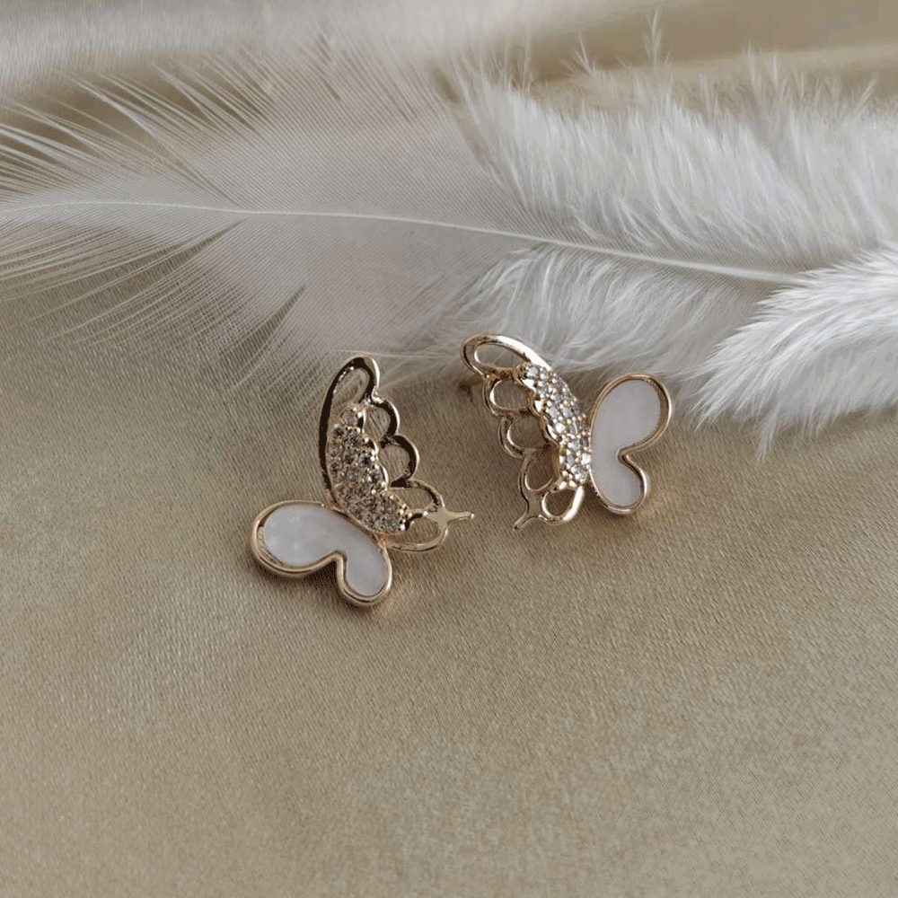 Rose Gold Plated Butterfly Earrings