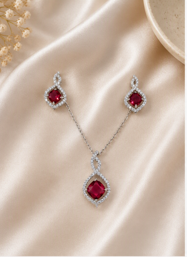 Ruby Radiance Pendant Set
