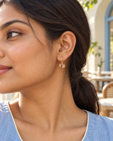 Rainbow Charm Hoops in Enamel - Styled View