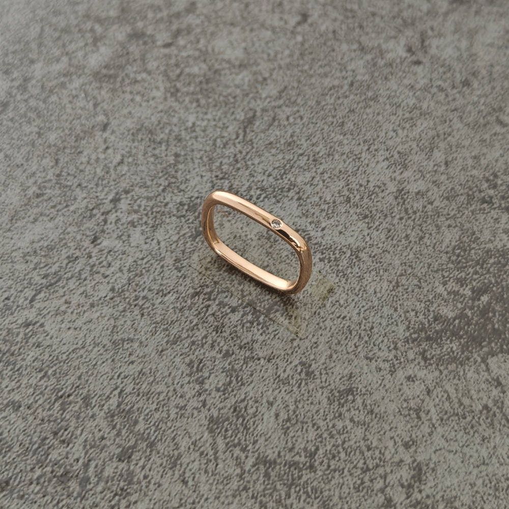 Square Clear Stone Ring