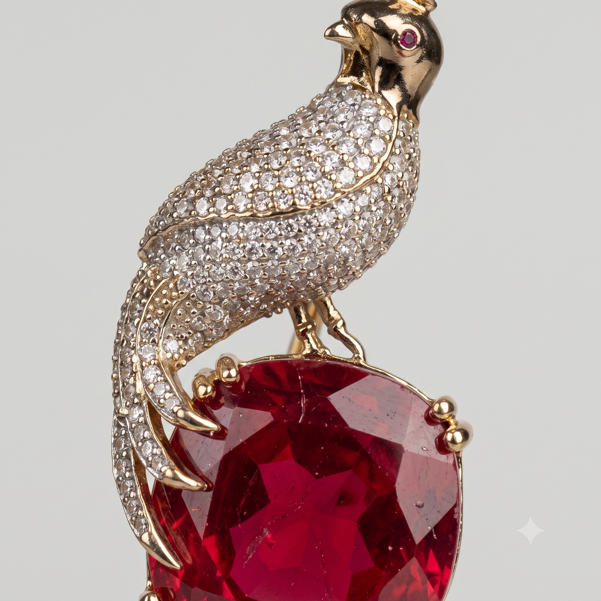 Crimson Crest Brooch