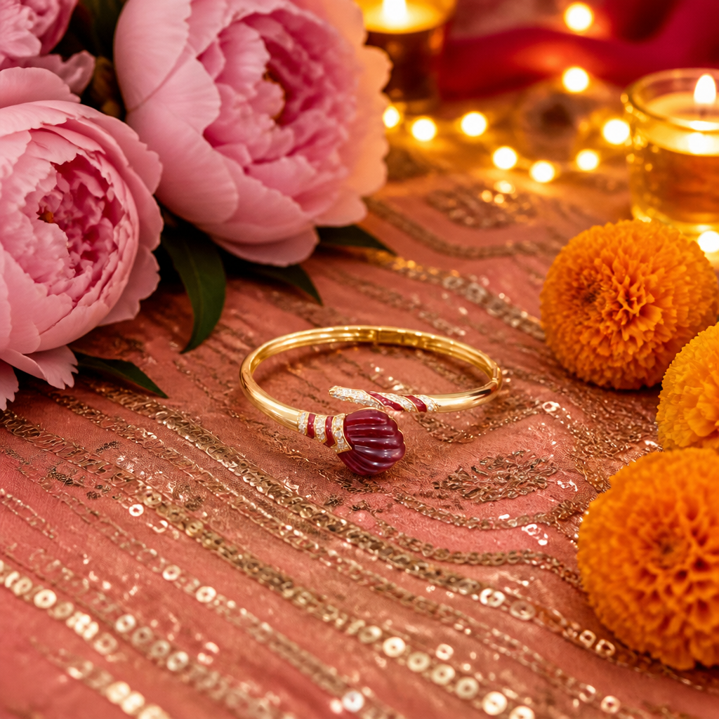 Crimson Pleat Bracelet