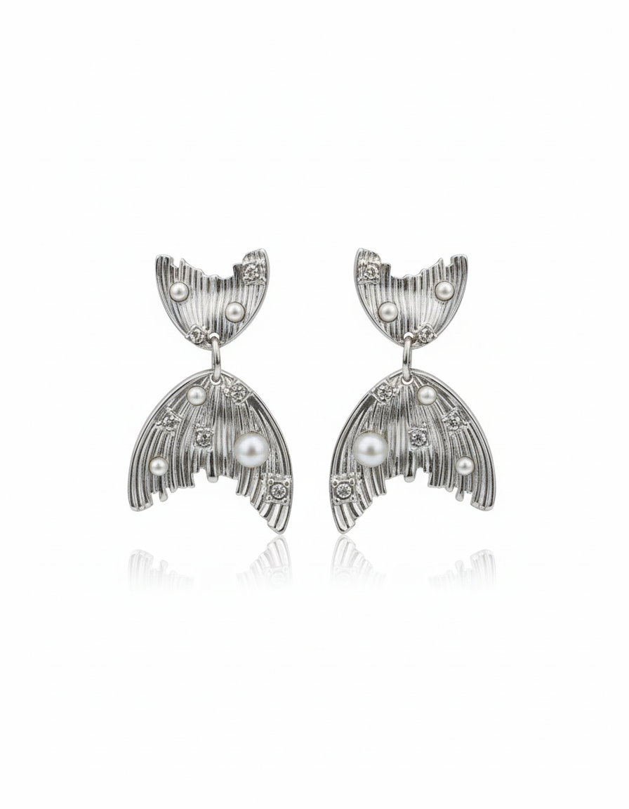 Textured Pearl Drop Summer Earrings