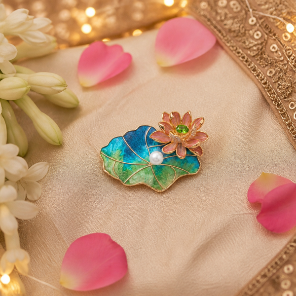 Lotus Charm Brooch