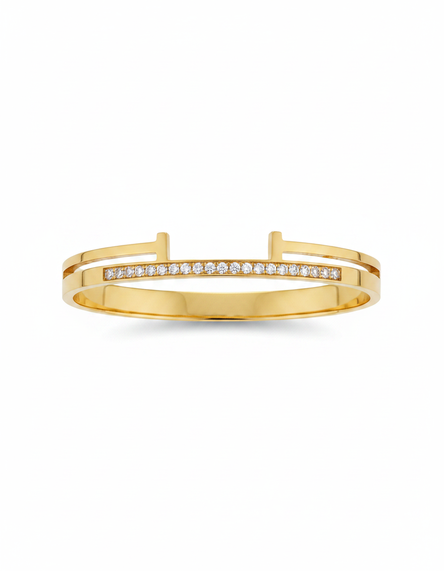 Crystal Bar Minimal Gold Kada