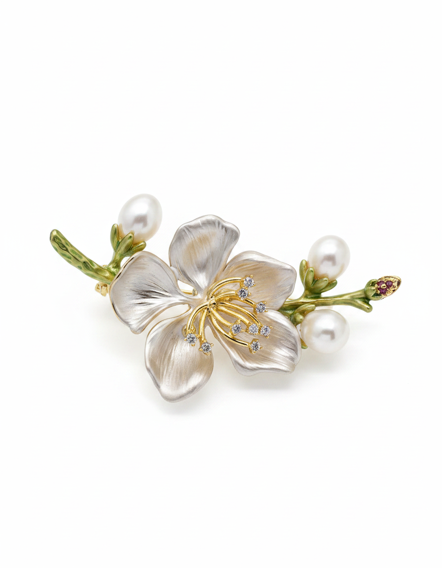 Pearl Bloom Floral Brooch