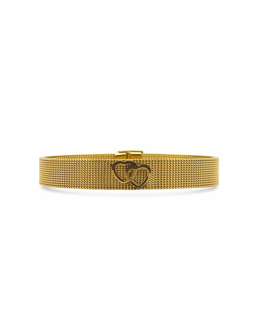 Mesh Heart Clasp Bracelet