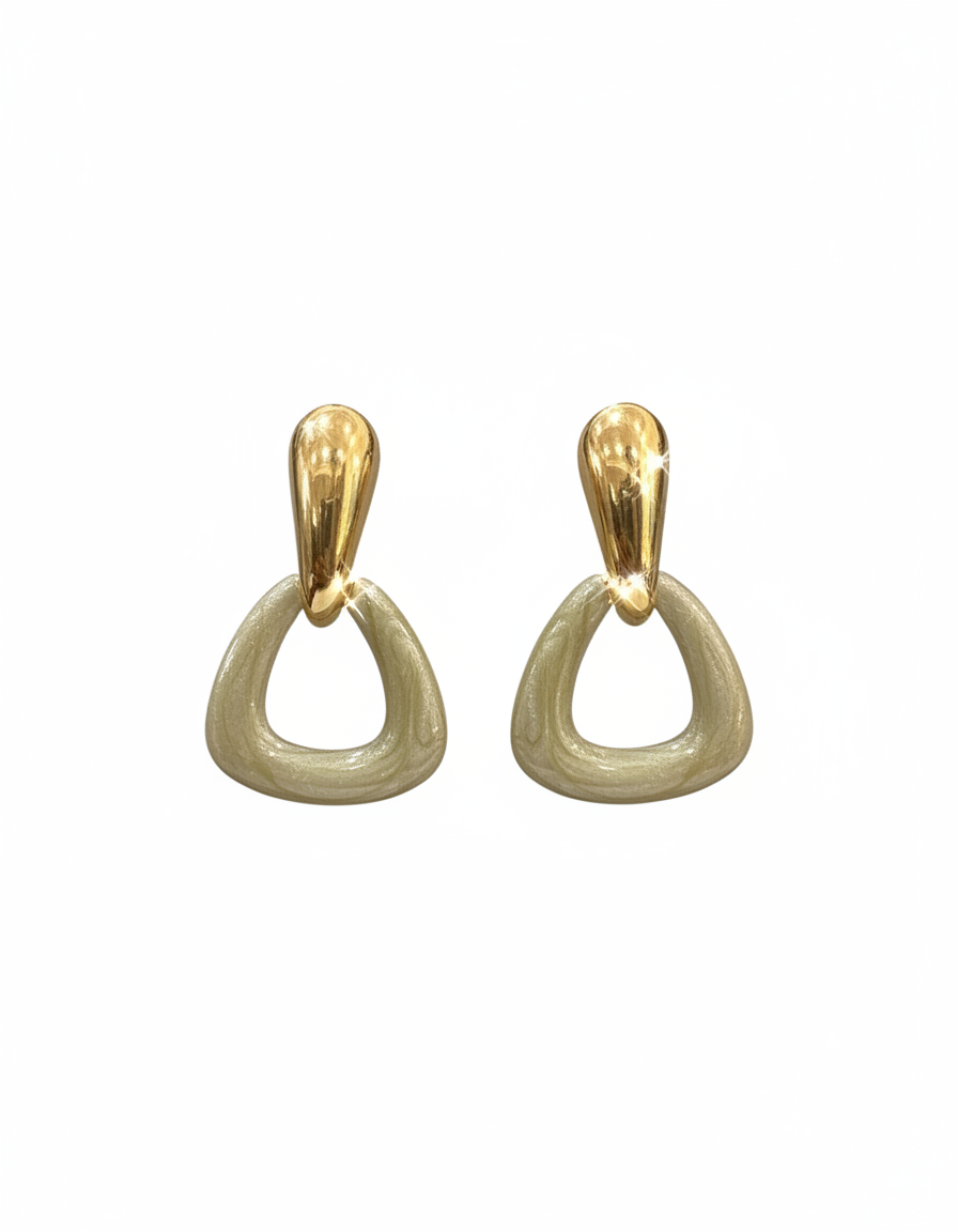 Sculpted Triangle Drop Summer Earrings