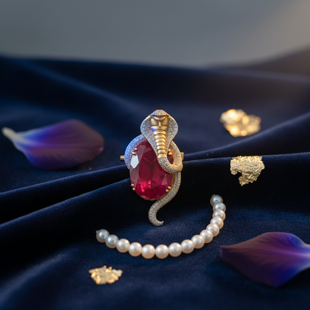 Royal Serpent Ruby Statement Brooch