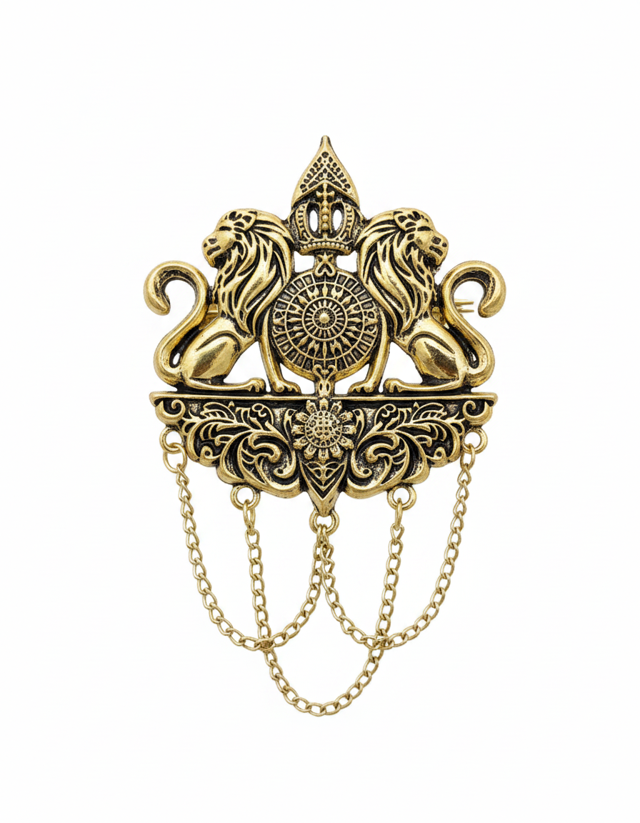 Royal Lion Crest Brooch