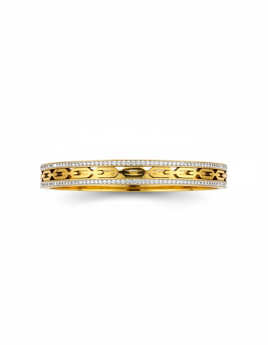 Dual Crystal Chain Kada Bracelet