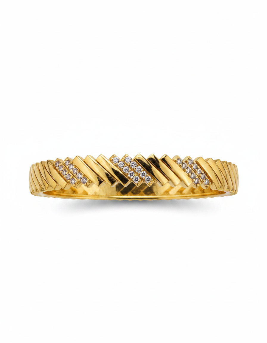 Textured Crystal Twist Kada Bracelet