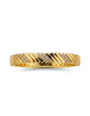 Textured Crystal Twist Kada Bracelet