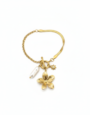 Floral Pearl Charm Summer Bracelet