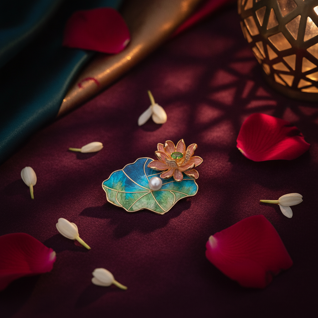 Lotus Charm Brooch