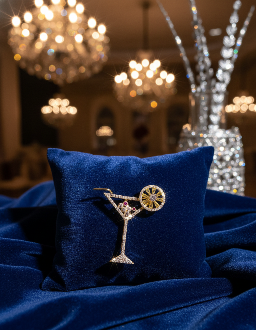 Sparkle & Sip Brooch