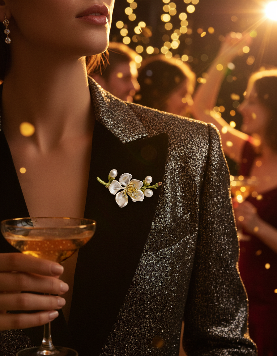 Pearl Bloom Floral Brooch