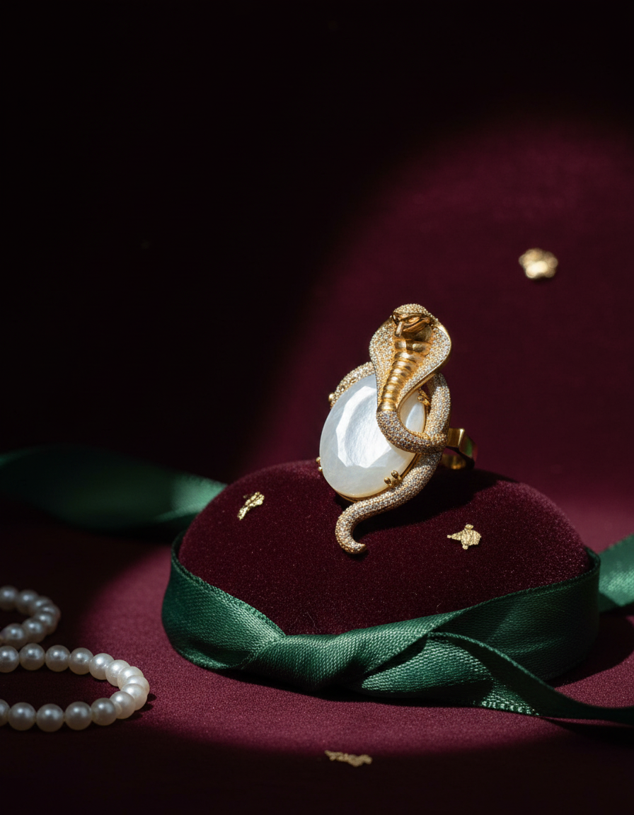 Royal Serpent Pearl Statement Brooch
