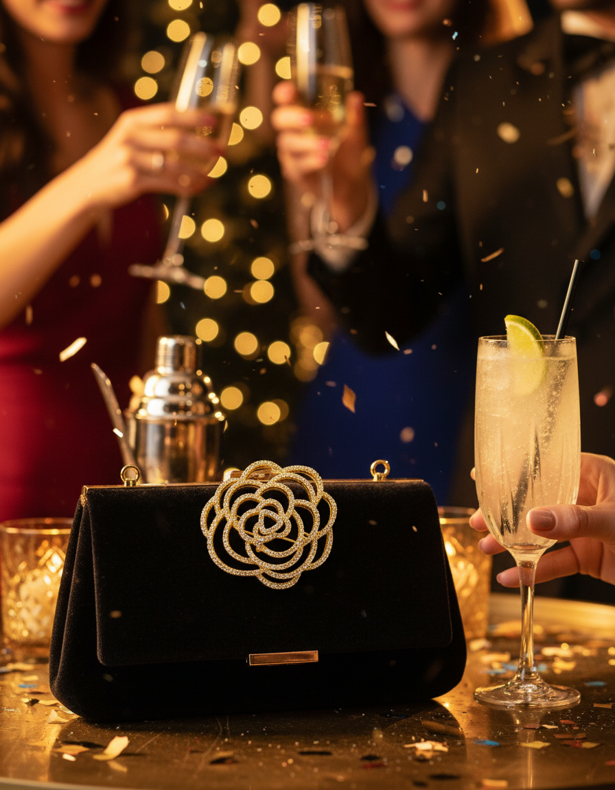 Gold Crystal Flower Brooch